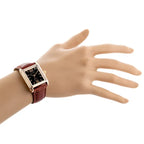 Extreim női karóra, Miyota kvarc, 34×26 mm, rózsaarany tok, barna textilszíj