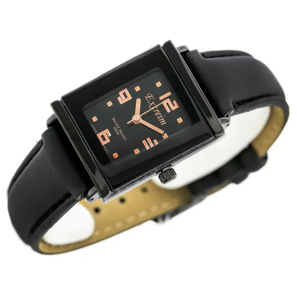 Extreim női karóra, fekete, 38×26 mm téglalap, Miyota, WR30