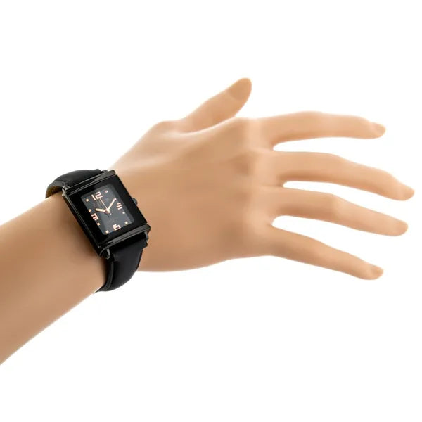 Extreim női karóra, fekete, 38×26 mm téglalap, Miyota, WR30