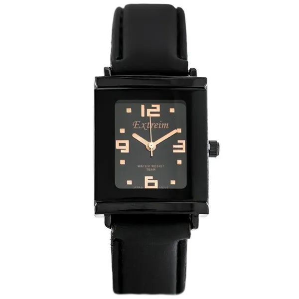 Extreim női karóra, fekete, 38×26 mm téglalap, Miyota, WR30