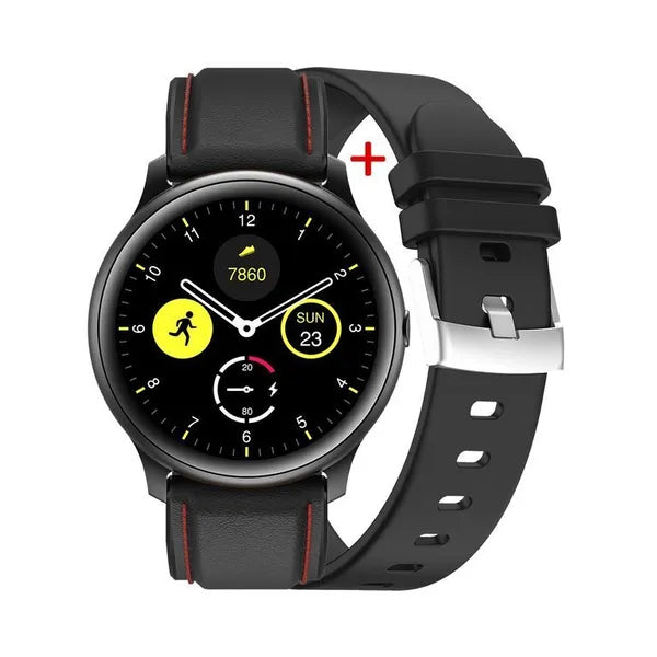 G. Rossi férfi okosóra 1,2'' AMOLED, BT 5.0, pulzusmérő, fekete + extra szíj