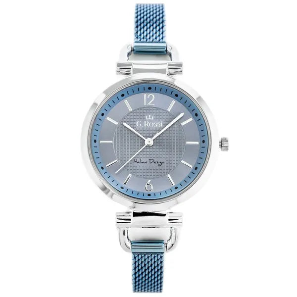 G. Rossi Lesti női kvarc karóra, kék számlap, fém szíj, WR30, 32 mm