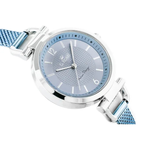 G. Rossi Lesti női kvarc karóra, kék számlap, fém szíj, WR30, 32 mm