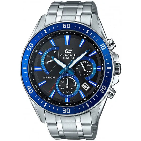 Casio Edifice EFR-552D-1A2 férfi kronográf óra, acél, WR100, fekete számlap