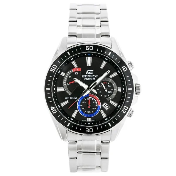 Casio Edifice férfi kronográf óra, EFR-552D-1A3, acél, fekete számlap, WR100