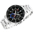 Casio Edifice férfi kronográf óra, EFR-552D-1A3, acél, fekete számlap, WR100