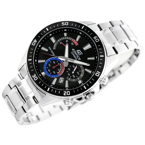 Casio Edifice férfi kronográf óra, EFR-552D-1A3, acél, fekete számlap, WR100