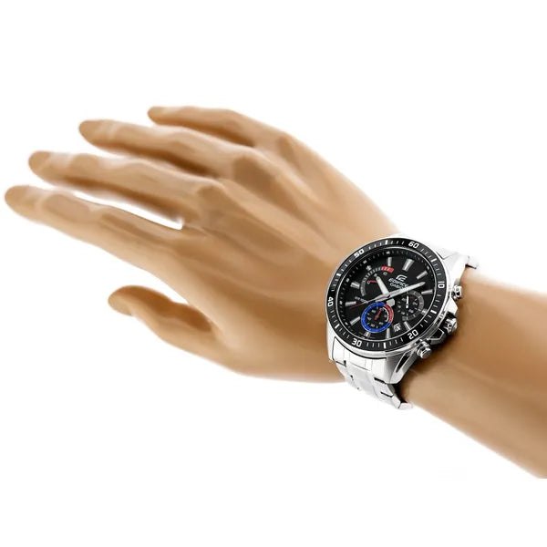 Casio Edifice férfi kronográf óra, EFR-552D-1A3, acél, fekete számlap, WR100