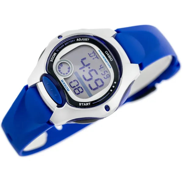 Casio LW-200-2A gyerek digitális karóra, WR50, kék szíj, dobozzal