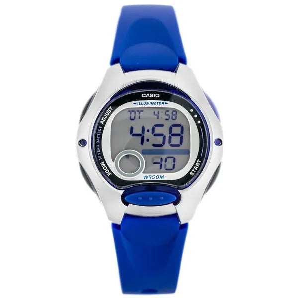 Casio LW-200-2A gyerek digitális karóra, WR50, kék szíj, dobozzal