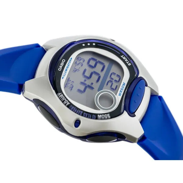 Casio LW-200-2A gyerek digitális karóra, WR50, kék szíj, dobozzal