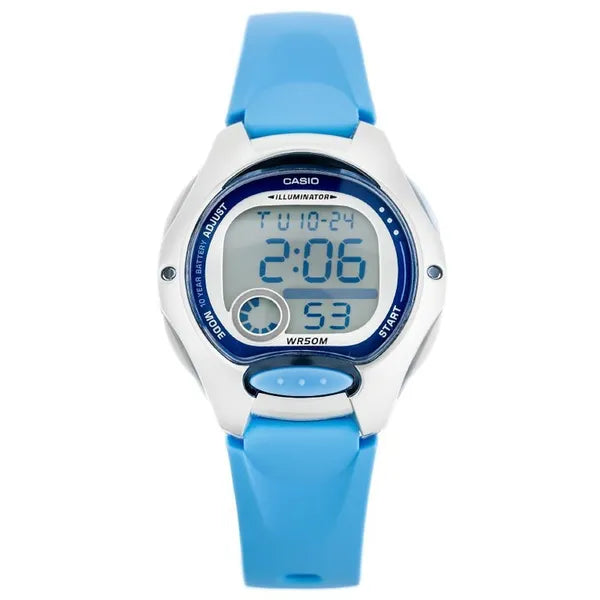 Casio LW-200-2B gyerek digitális karóra, kék, WR50, LED, dobozzal