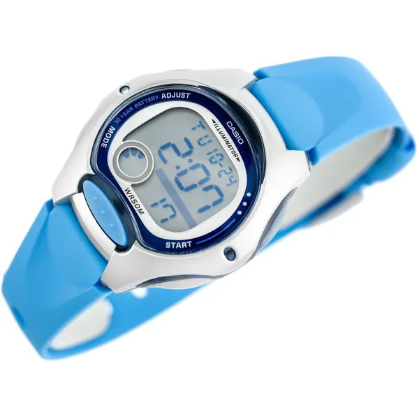 Casio LW-200-2B gyerek digitális karóra, kék, WR50, LED, dobozzal