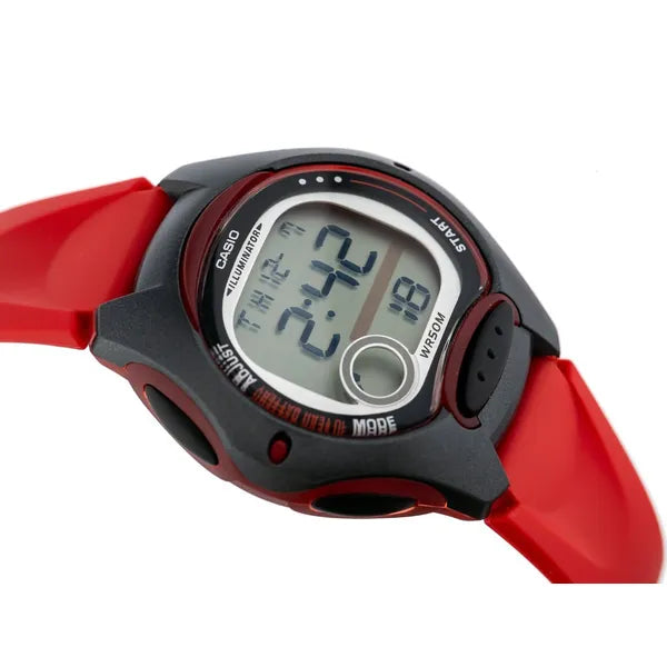 Casio LW-200-4A gyerek digitális kvarc karóra, WR50, piros szíj