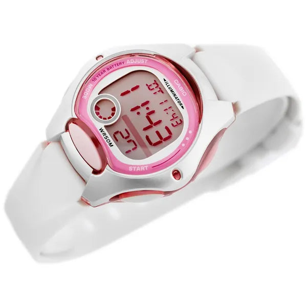 Casio LW-200-7A gyerek digitális LCD óra, WR50, fehér, műanyag szíj