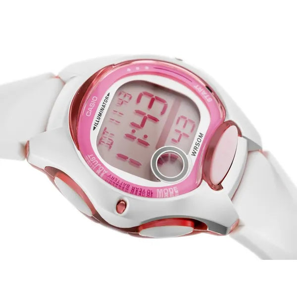 Casio LW-200-7A gyerek digitális LCD óra, WR50, fehér, műanyag szíj