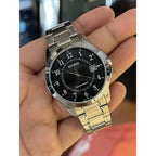 Casio férfi karóra MTP-V004D-1B, fekete számlap, acél, WR30, 42 mm, kvarc