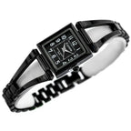 Extreim női karóra, szögletes tok, fekete, fém szíj, Miyota quartz, WR30