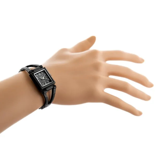 Extreim női karóra, szögletes tok, fekete, fém szíj, Miyota quartz, WR30