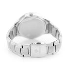 Férfi kvarc karóra, fekete számlap, ezüst fém szíj, 44 mm, WR30 + díszdoboz