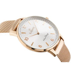 G. Rossi női karóra, Miyota kvarc, rózsaarany fémszíj, ezüst számlap, 38 mm