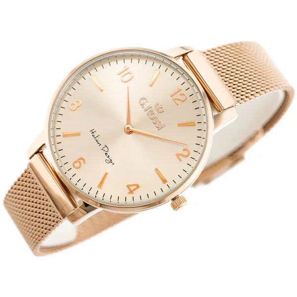 G. Rossi női karóra, rosegold, 38 mm, kvarc Miyota, WR30 + doboz