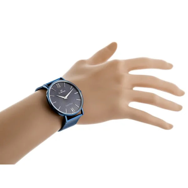 G. Rossi női karóra, 40 mm, kék, fémszíj, kvarc, WR30 + díszdoboz