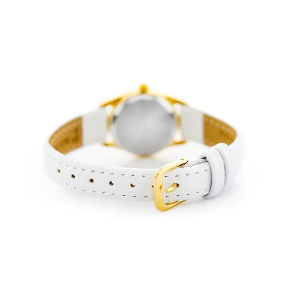 Casio LTP-1094Q-9ARDF női karóra, arany tok, fehér bőrszíj, WR30