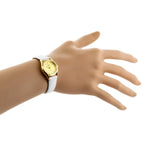 Casio LTP-1094Q-9ARDF női karóra, arany tok, fehér bőrszíj, WR30