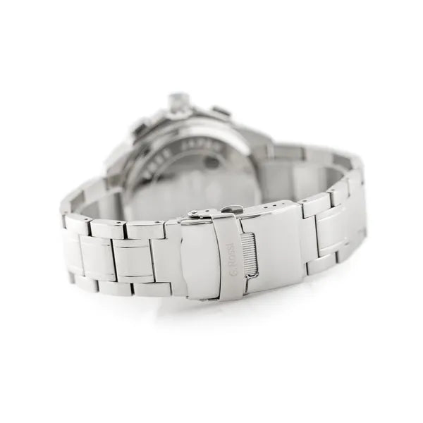 G. Rossi férfi karóra, 43 mm, ezüst acél szíj, Miyota kvarc, WR30, díszdoboz