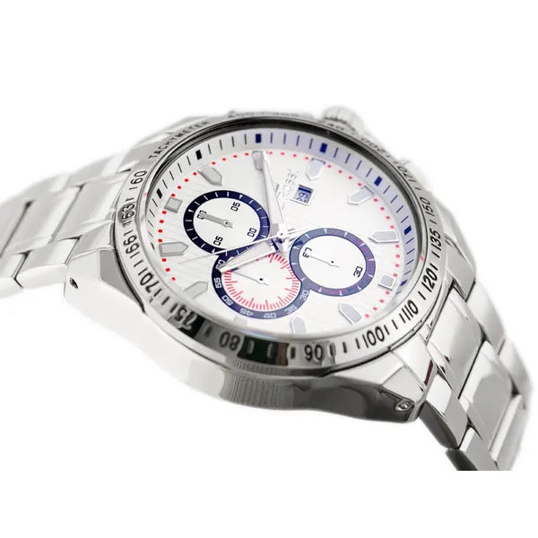 G. Rossi férfi karóra, 43 mm, ezüst acél szíj, Miyota kvarc, WR30, díszdoboz