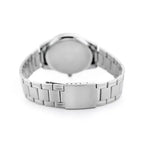 Casio MTP-V005D-1B férfi karóra, ezüst acél, fekete számlap, 40 mm, WR30