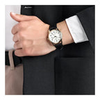 Casio MTP-V002GL-7B2UDF férfi karóra, arany tok, fekete bőr, fehér számlap 44 mm
