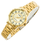 Casio LTP-V004G-9B női karóra, arany szín, acél szíj, dátum, WR30, 35 mm
