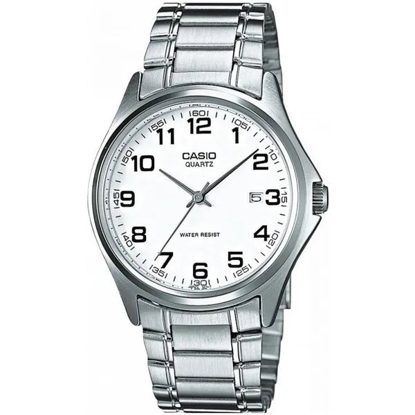 Casio MTP-1183A-7B férfi karóra, acél szíj, fehér számlap, 39 mm, WR30