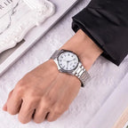 Casio MTP-1183A-7B férfi karóra, acél szíj, fehér számlap, 39 mm, WR30