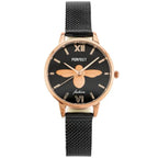 PERFECT S639 női kvarc karóra, rosegold-fekete, WR30, szitakötős