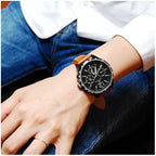 Tommy Hilfiger Gavin 1791470 férfi karóra, fekete tok, barna bőrszíj, WR50