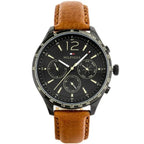 Tommy Hilfiger Gavin 1791470 férfi karóra, fekete tok, barna bőrszíj, WR50