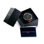 Tommy Hilfiger Gavin 1791470 férfi karóra, fekete tok, barna bőrszíj, WR50