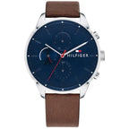 Tommy Hilfiger Chase 1791487 férfi karóra, kvarc, bőr, kék számlap, WR50