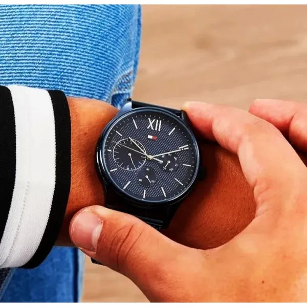 Tommy Hilfiger férfi karóra 1791421 Damon, kék, acél, WR50