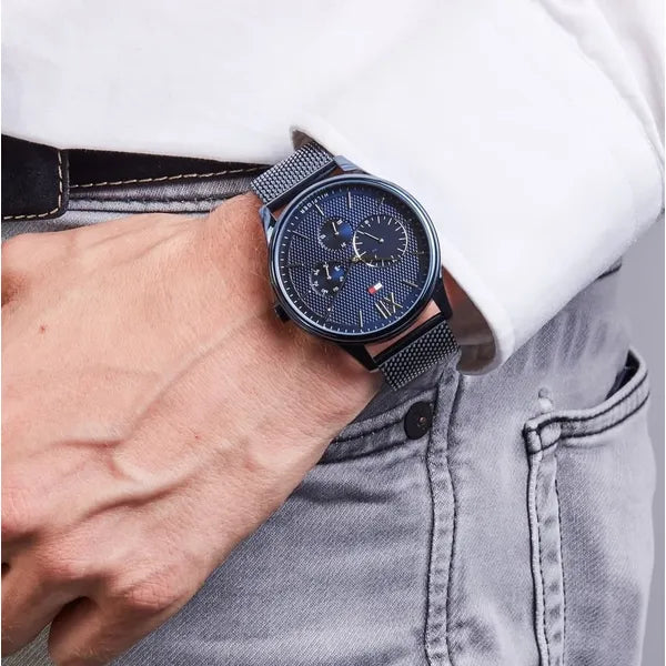 Tommy Hilfiger férfi karóra 1791421 Damon, kék, acél, WR50