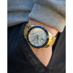 Tommy Hilfiger Luke 1791121 férfi karóra, arany acél, 46 mm, dátum, WR50