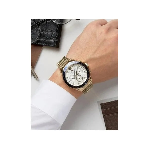 Tommy Hilfiger Luke 1791121 férfi karóra, arany acél, 46 mm, dátum, WR50