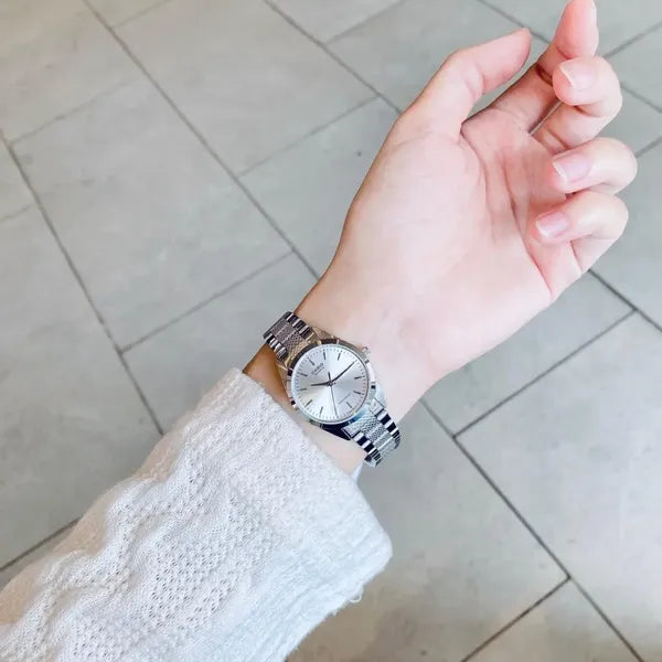 Casio LTP-1274D-7A női karóra, ezüst számlap, acél szíj, WR30, díszdobozzal