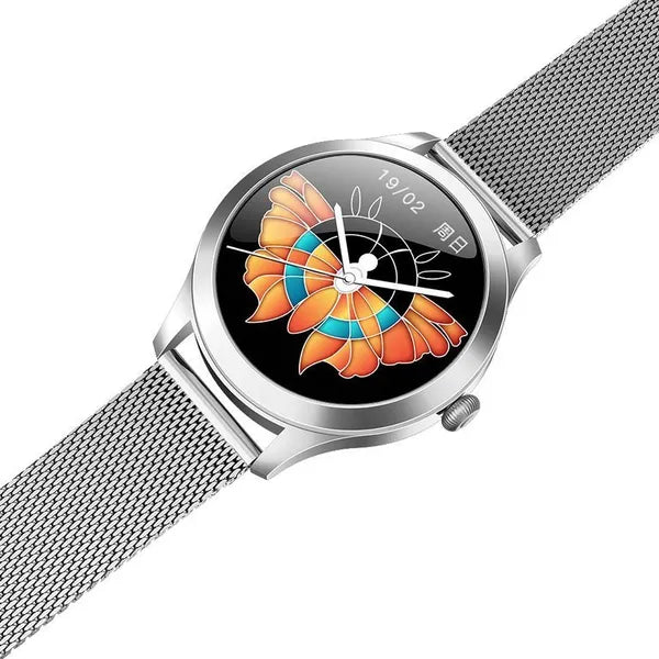 Női okosóra G. Rossi SW014-1, ezüst, 1.09'' TFT HD, IP68, BT 5.0, acél szíj