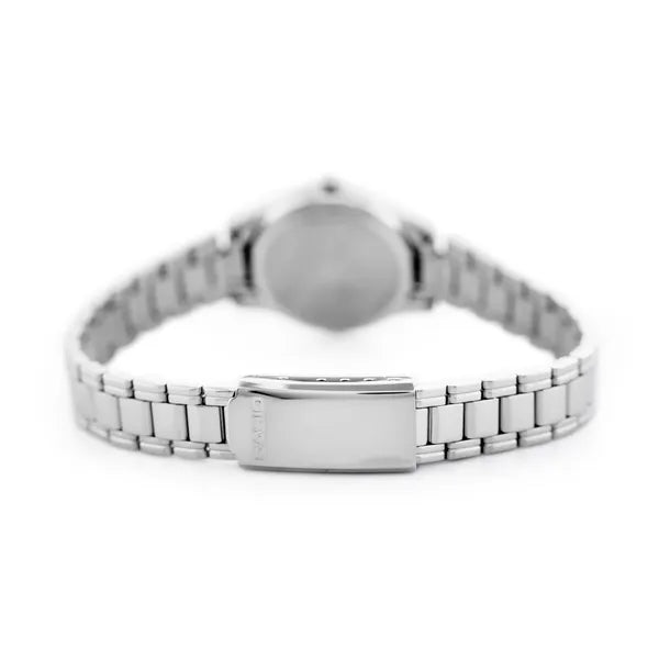 Casio LTP-1275D női karóra, kvarc, acél szíj, ezüst/fehér, WR30