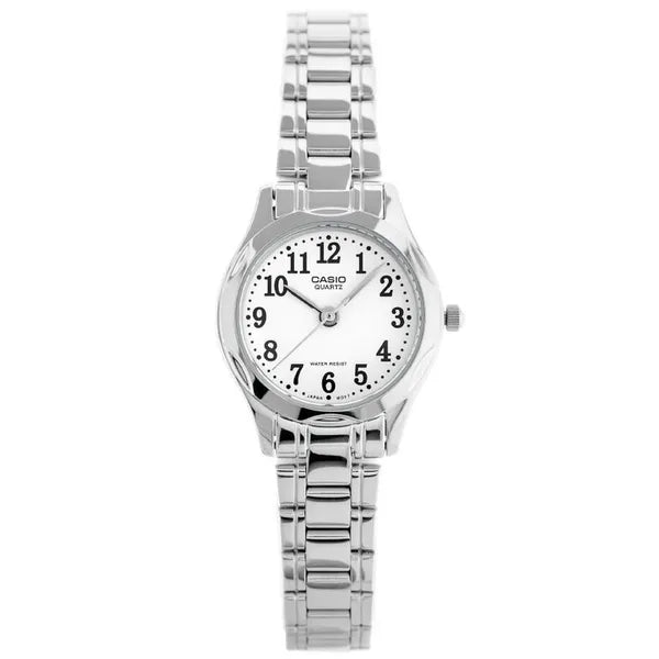Casio LTP-1275D női karóra, kvarc, acél szíj, ezüst/fehér, WR30