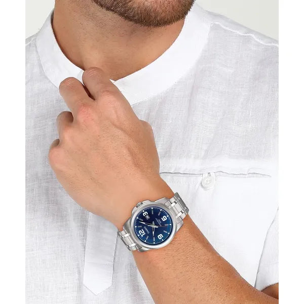 Casio MTP-1314D-2AV férfi karóra, acél szíj, 43 mm, kék számlap, WR50